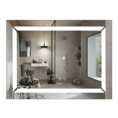 Дзеркало Mixxus Light MR01-80x60 LED-підсвічування, антизапотівання, годинник (MI5998)