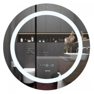 Дзеркало Mixxus Plain MC02-80 LED Touch, Anti-fog, димер, рег. яскравості, годинник (MI6931)