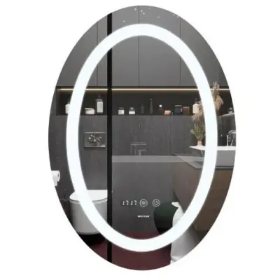 Зеркало Mixxus Plain MV02-50x70 LED-подсветка, антизапотевка, часы (MI6010)