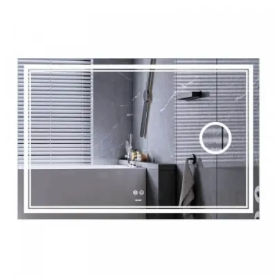 Дзеркало Mixxus Premium Quadro MR20-100x70 LED Touch, Anti-fog, димер, лінза (MP6622)