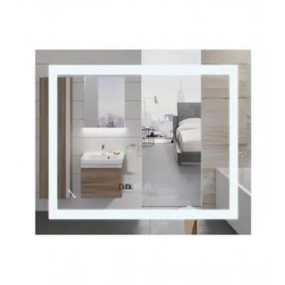 Зеркало Mixxus Warm MR02-80x80 Touch, Anti-fog, димер, рег. яркости, часы (MI6934