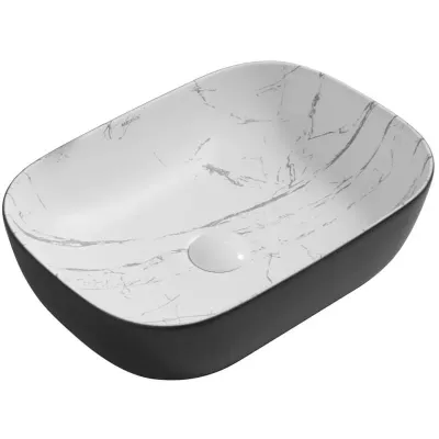 Раковина накладная Mixxus Premium Diverse-0112 Marble-Black 455х325х135 мм (MP6541)