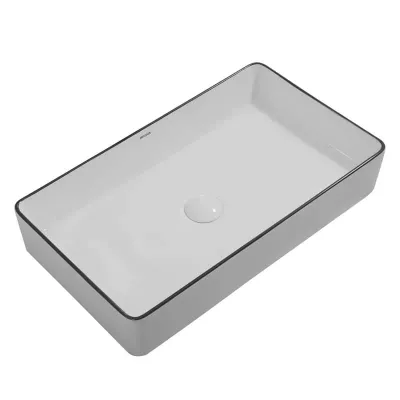 Раковина накладная Mixxus Premium Quadro-0107 Edge Black 600х340х110 мм (MP6521)