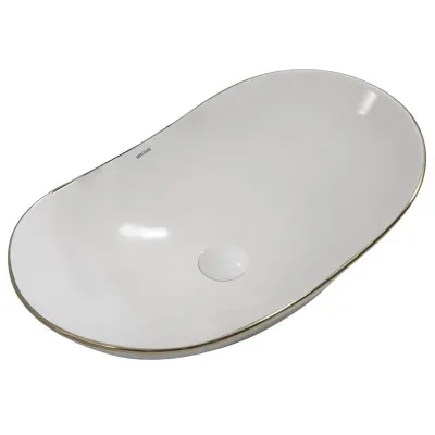 Раковина накладная Mixxus Premium Wave-0105 Edge GOLD 620х360х160 мм (MP6557)
