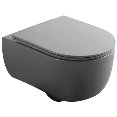 Унитаз подвесной Mixxus Premium Topper-0303-R Gray 495x370x350 система смыва Rimless (MP6657)