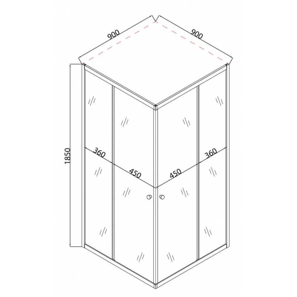 Душевая кабина без поддона Mixxus CUBIC SC01-90x90x185-TR Хром (MI6906)- Фото 4