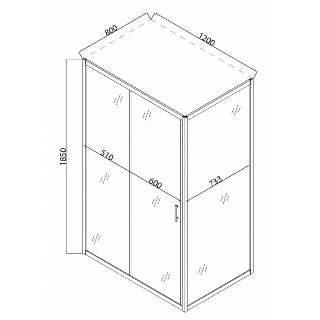 Душевая кабина без поддона Mixxus Hard SC01-120x80x185-TR Хром (MI6912)- Фото 3