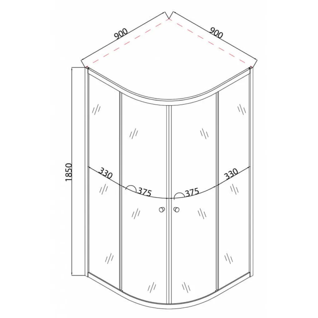 Душевая кабина без поддона Mixxus Plane SC01-90x90x185-TR Графит (MI6902)- Фото 4