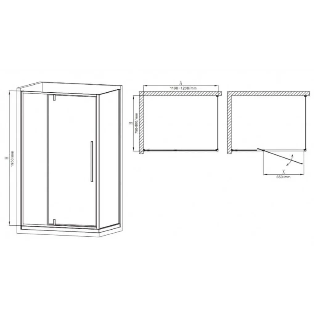 Душевая кабина без поддона Mixxus Premium Bevel SC01-120x80x195-TR Chrome (MI6871)- Фото 3