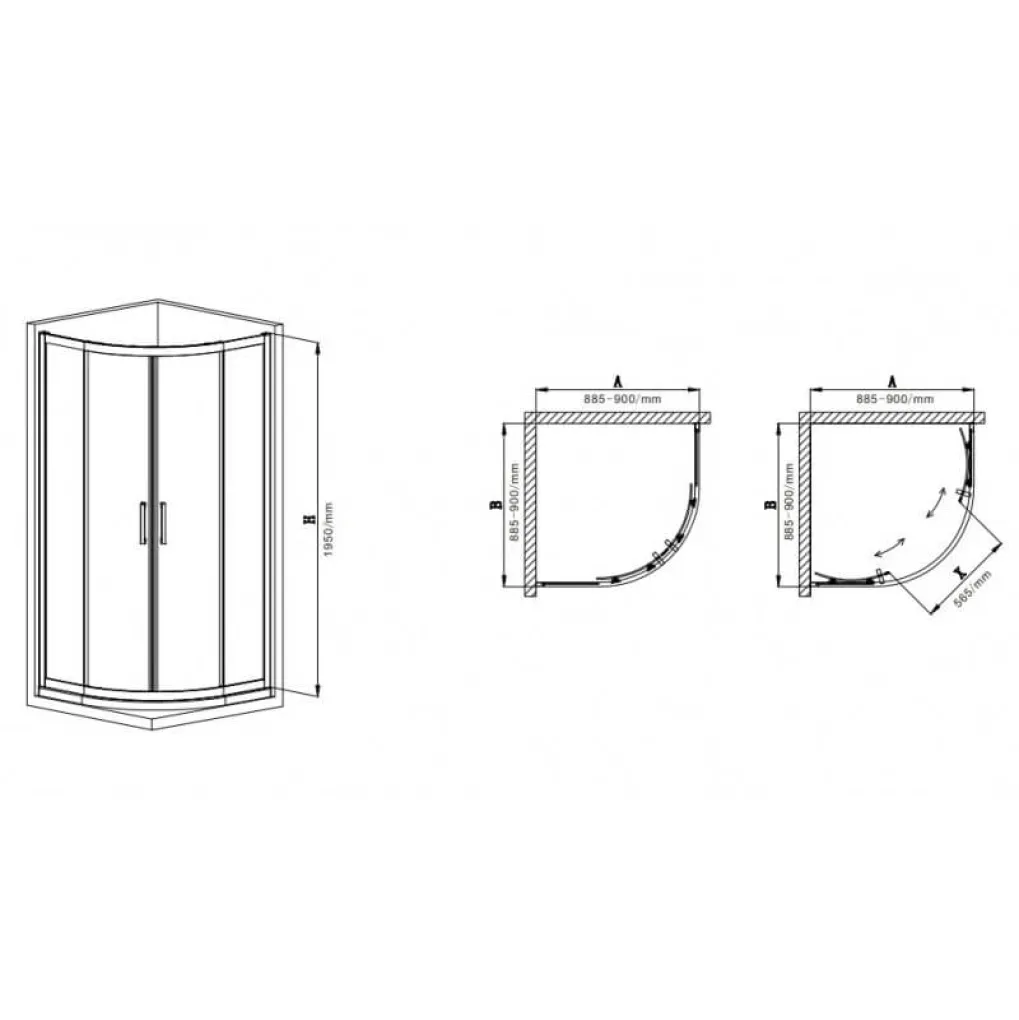 Душевая кабина без поддона Mixxus Premium Diverse SC01-90x90x195-TR (MI6860)- Фото 4