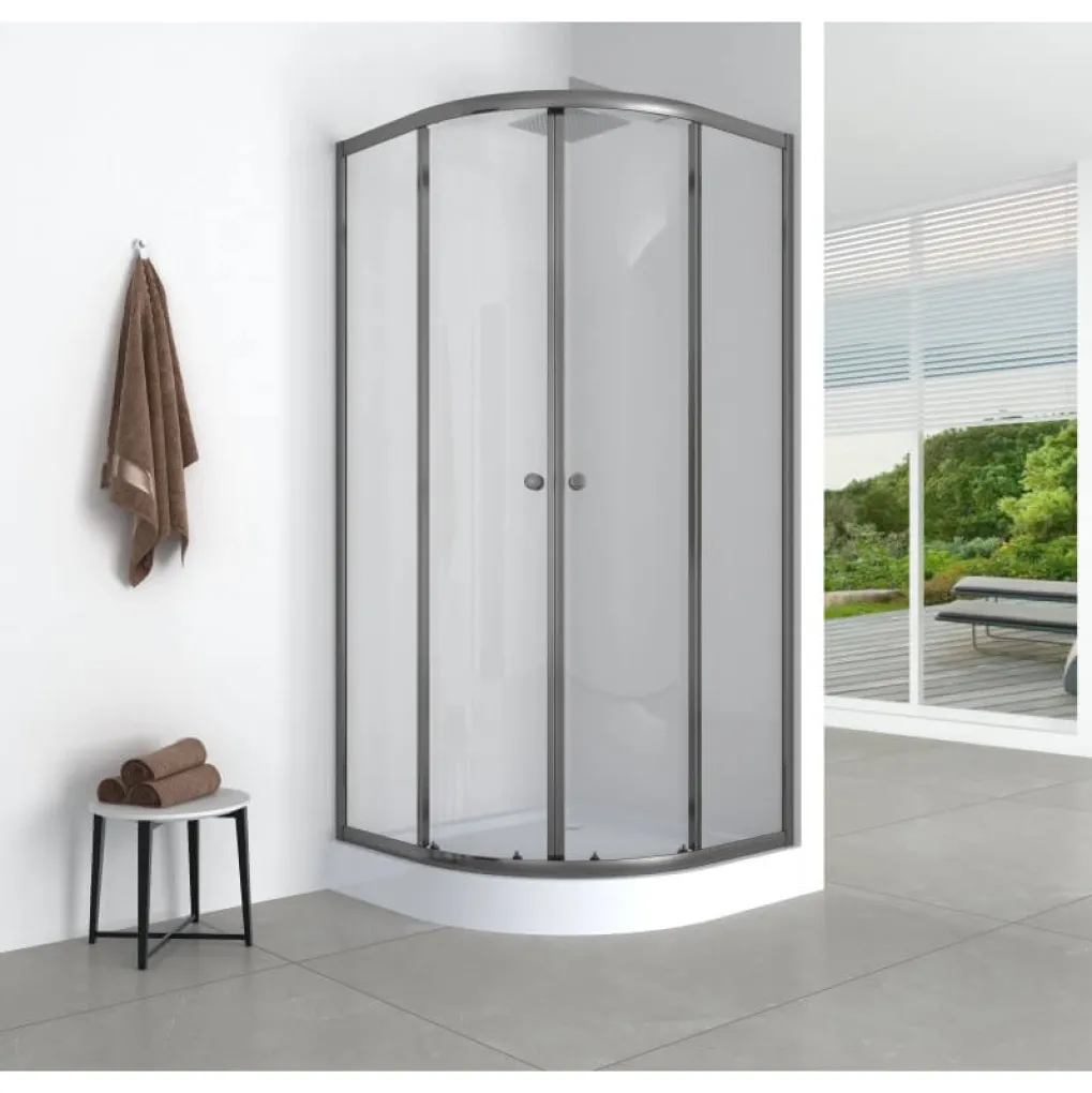 Душевая кабина Mixxus Plain SCT02-90x90x195-TR Graphite (MI6901)- Фото 4