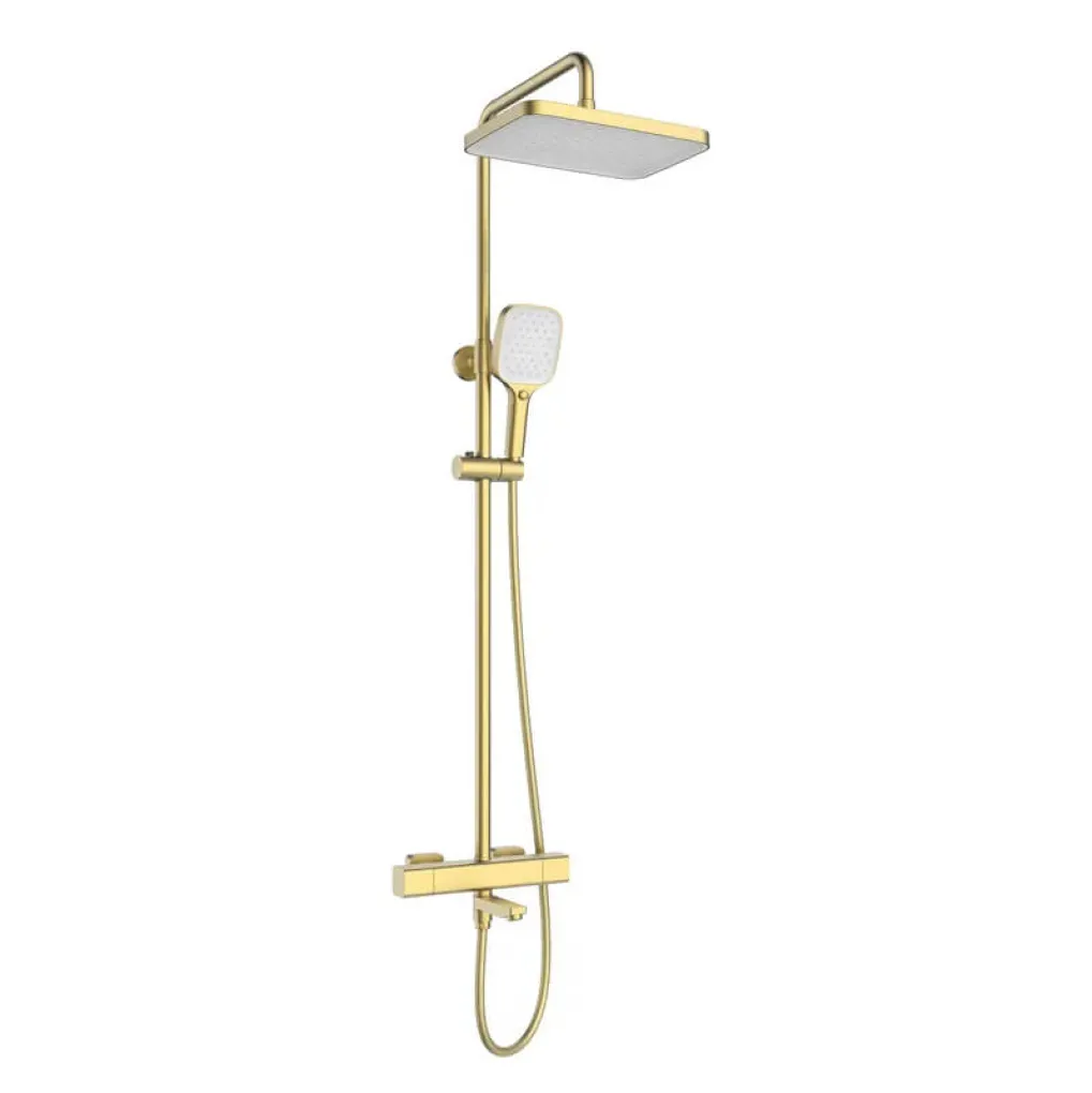 Душевая колонна с термостатом Mixxus Premium VIRGO 009-J BRUSHED GOLD (MI6649)- Фото 1
