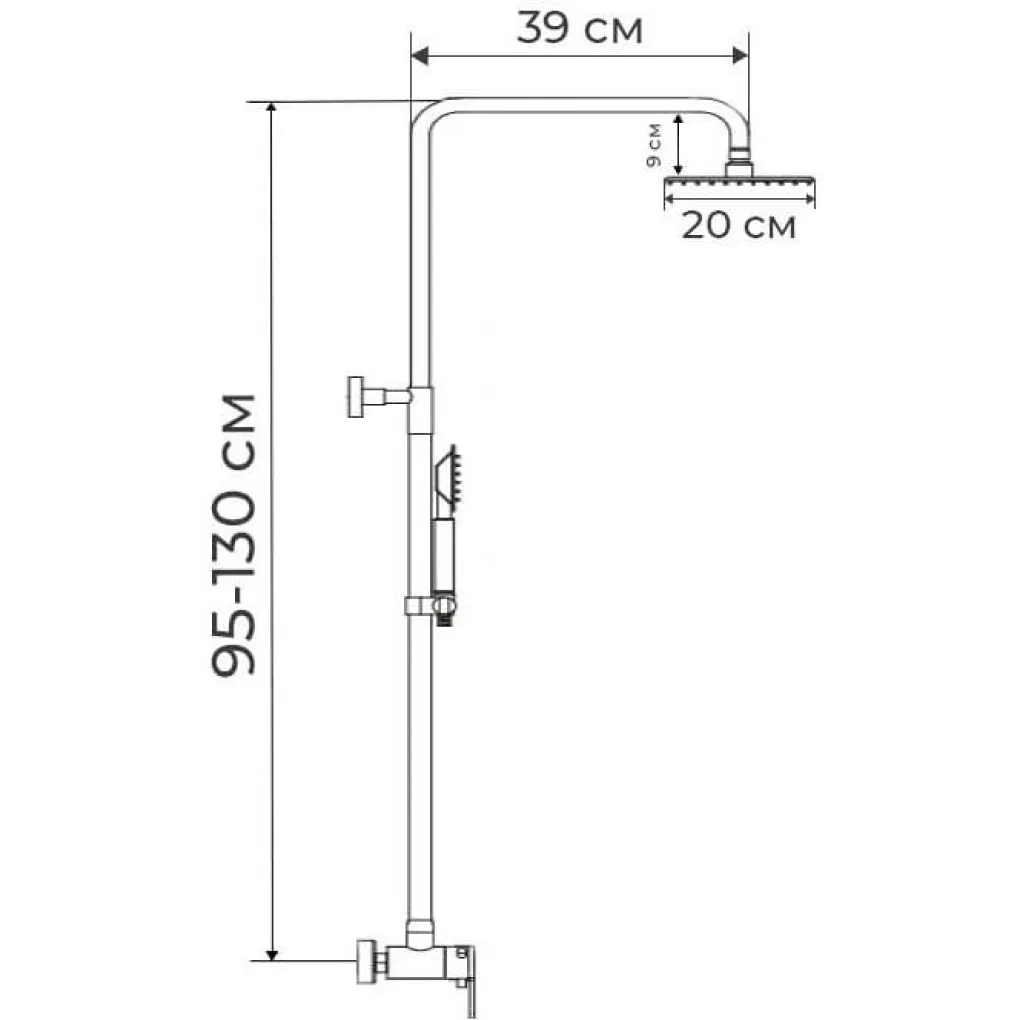 Душевая колонна со смесителем Mixxus SUS-003-J Graphite (MI5909)- Фото 4