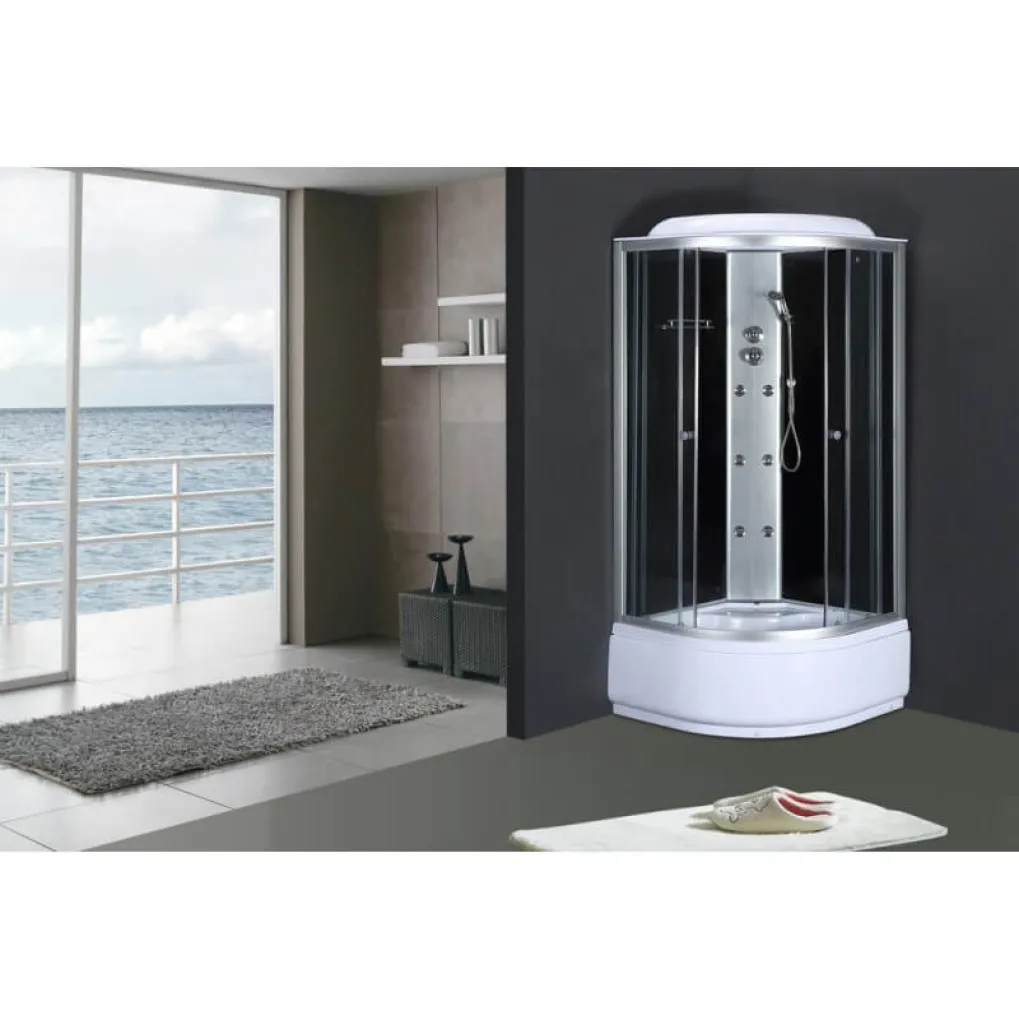 Душевой бокс с гидромассажем Mixxus STRONG SBH01-90x90x215-GR Satin с высоким поддоном (MI6889)- Фото 2