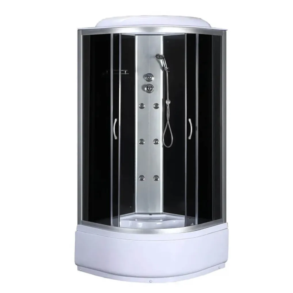 Душевой бокс с гидромассажем Mixxus STRONG SBH01-90x90x215-GR Satin с высоким поддоном (MI6889)- Фото 1