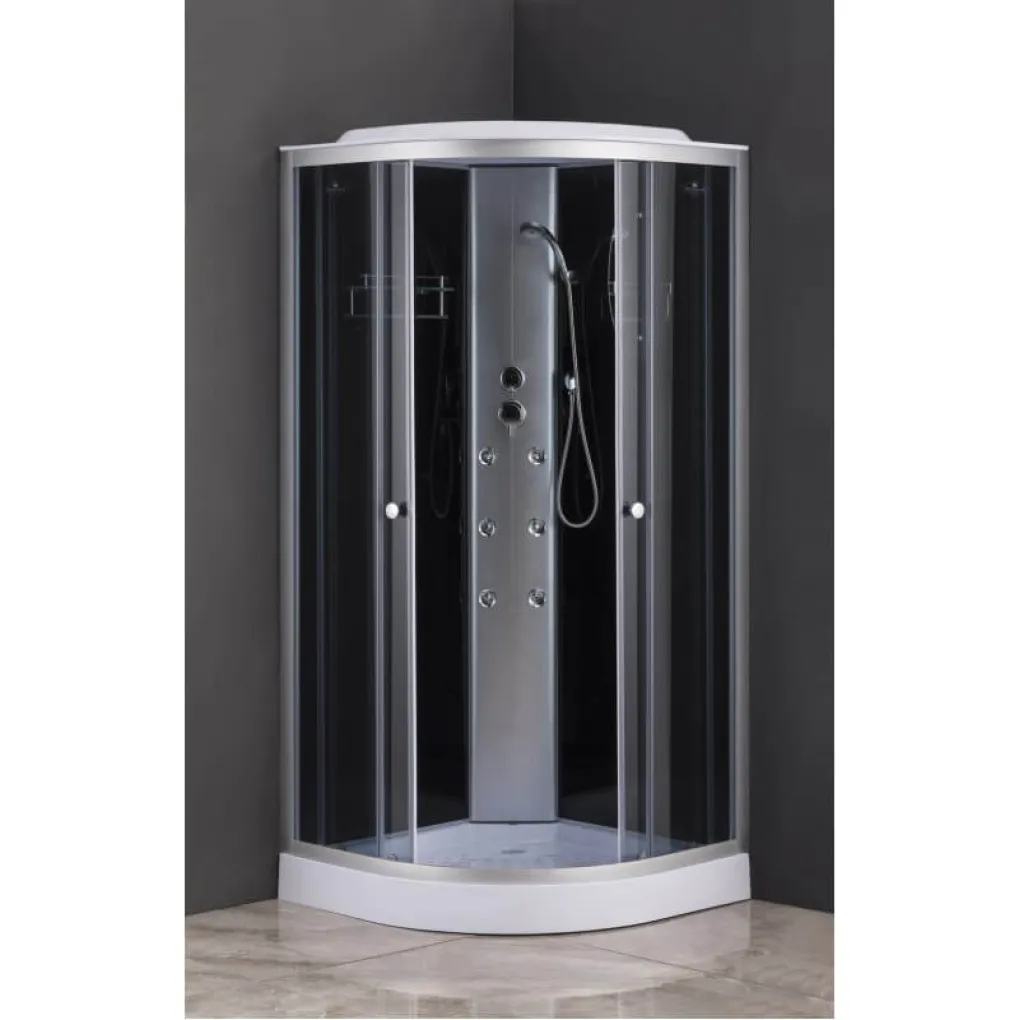 Душевой бокс с гидромассажем Mixxus STRONG SBH02-90x90x215-GR Satin с низким поддоном (MI6891)- Фото 2