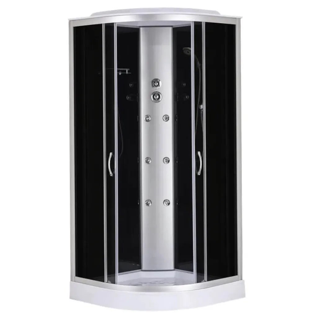 Душевой бокс с гидромассажем Mixxus STRONG SBH02-90x90x215-GR Satin с низким поддоном (MI6891)- Фото 1