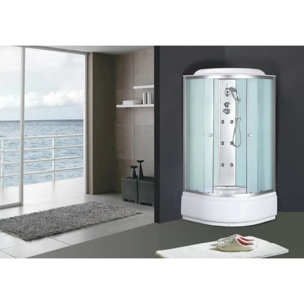 Душевой бркс с гидромассажем Mixxus STRONG SBH01-90x90x215-FB Satin с высоким поддоном (MI6888)- Фото 4