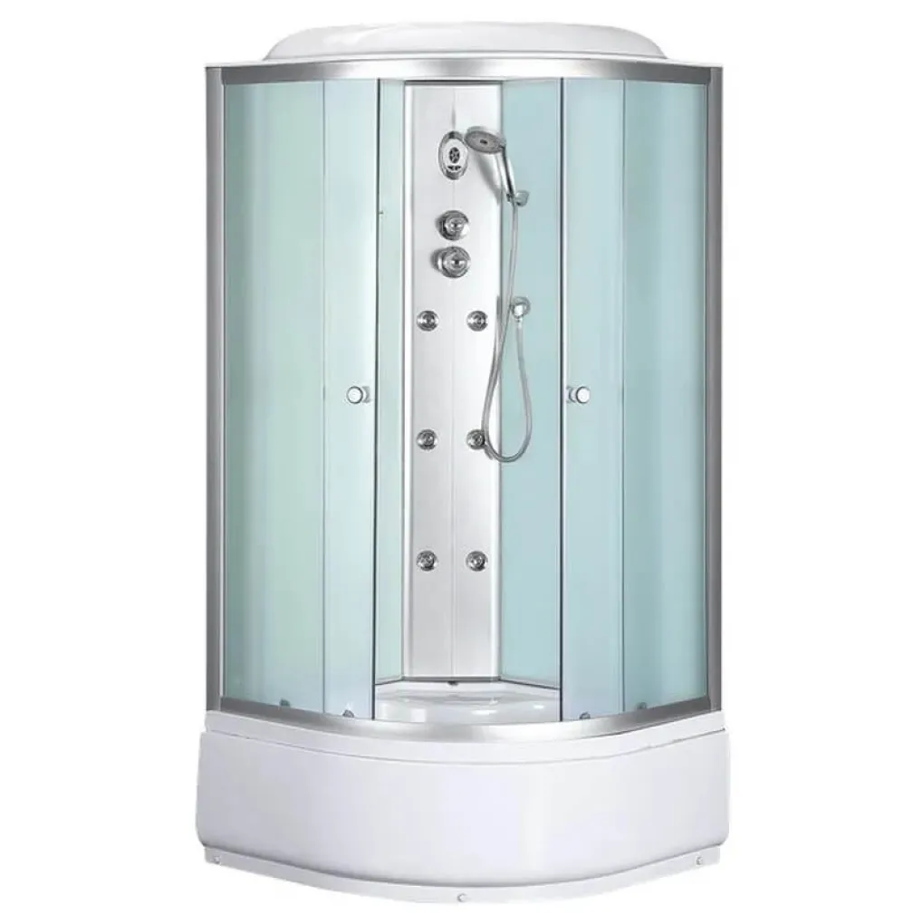 Душевой бркс с гидромассажем Mixxus STRONG SBH01-90x90x215-FB Satin с высоким поддоном (MI6888)- Фото 1