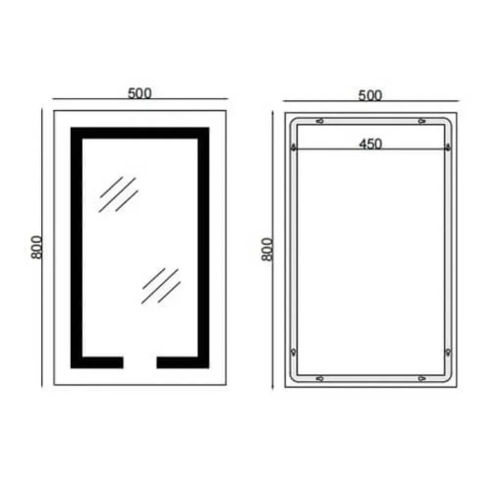 Дзеркало Mixxus Hard MR06-50x80 годинник, LED-підсвічування, антизапотівання (MI6011)- Фото 4