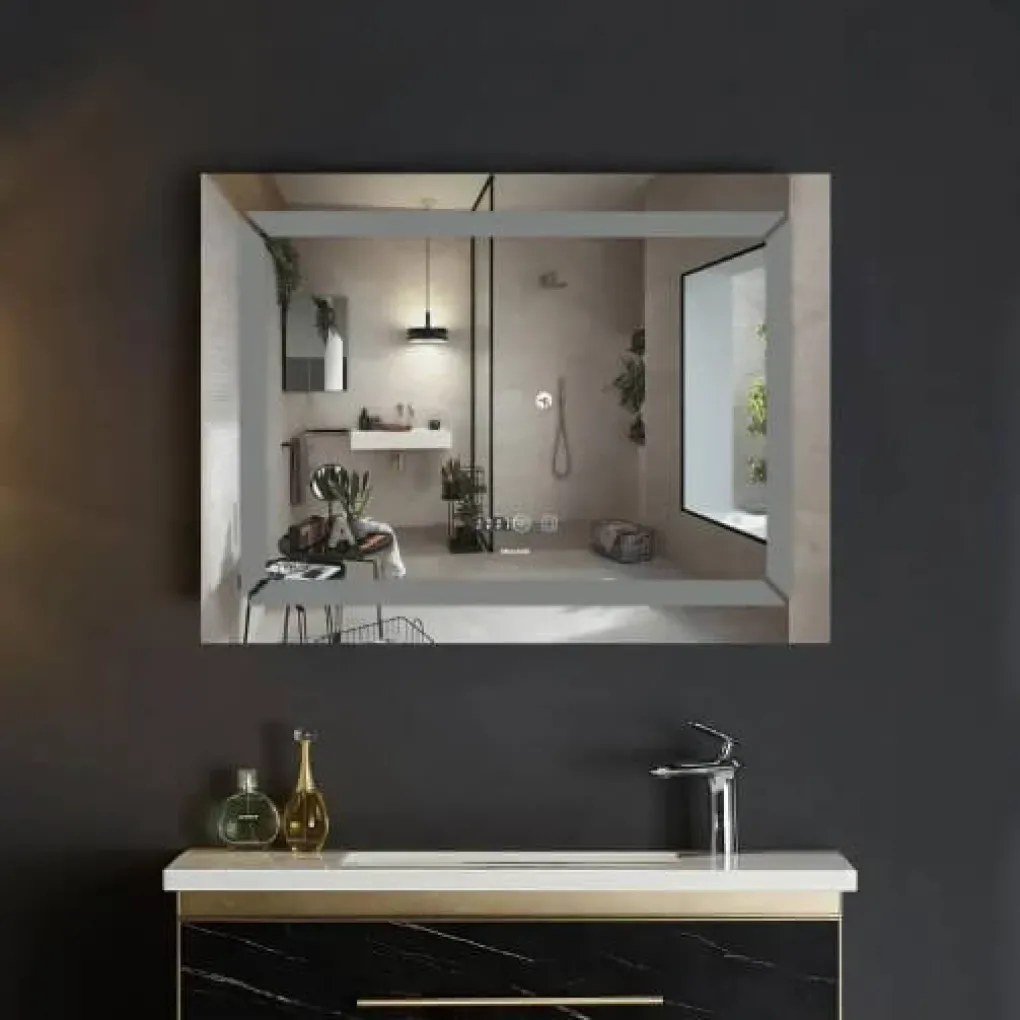 Зеркало Mixxus Light MR01-70x50 LED-подсветка, антизапотевка, часы (MI6000)- Фото 3