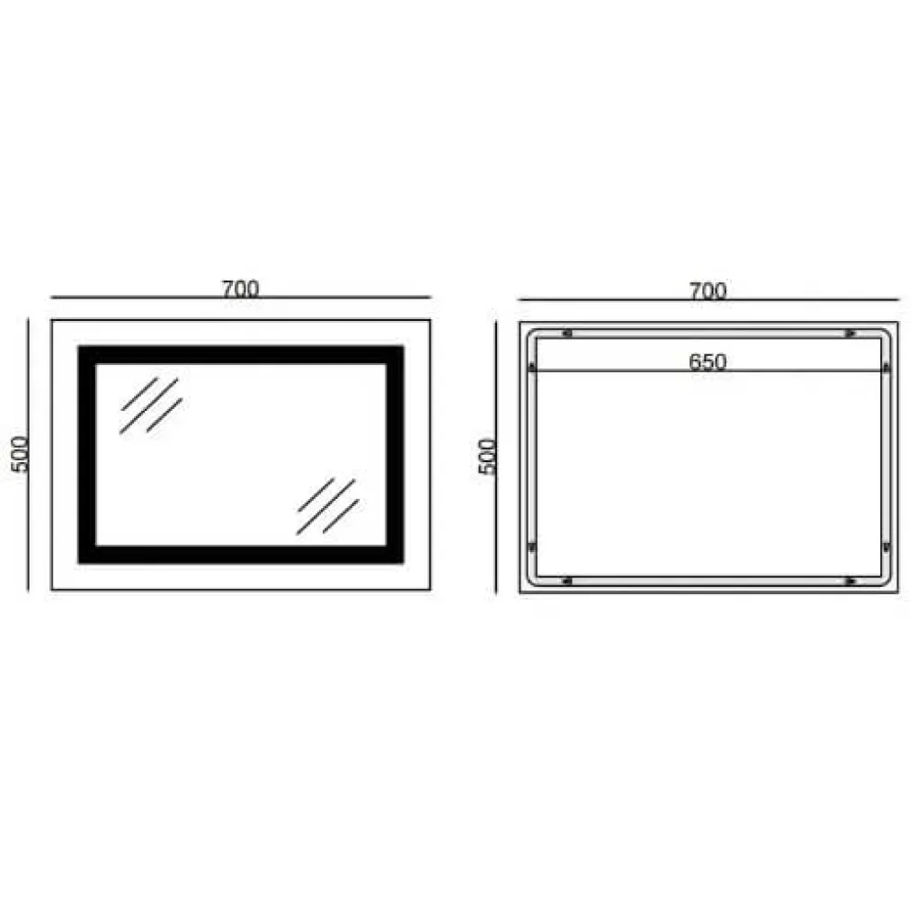Зеркало Mixxus Light MR01-70x50 LED-подсветка, антизапотевка, часы (MI6000)- Фото 4