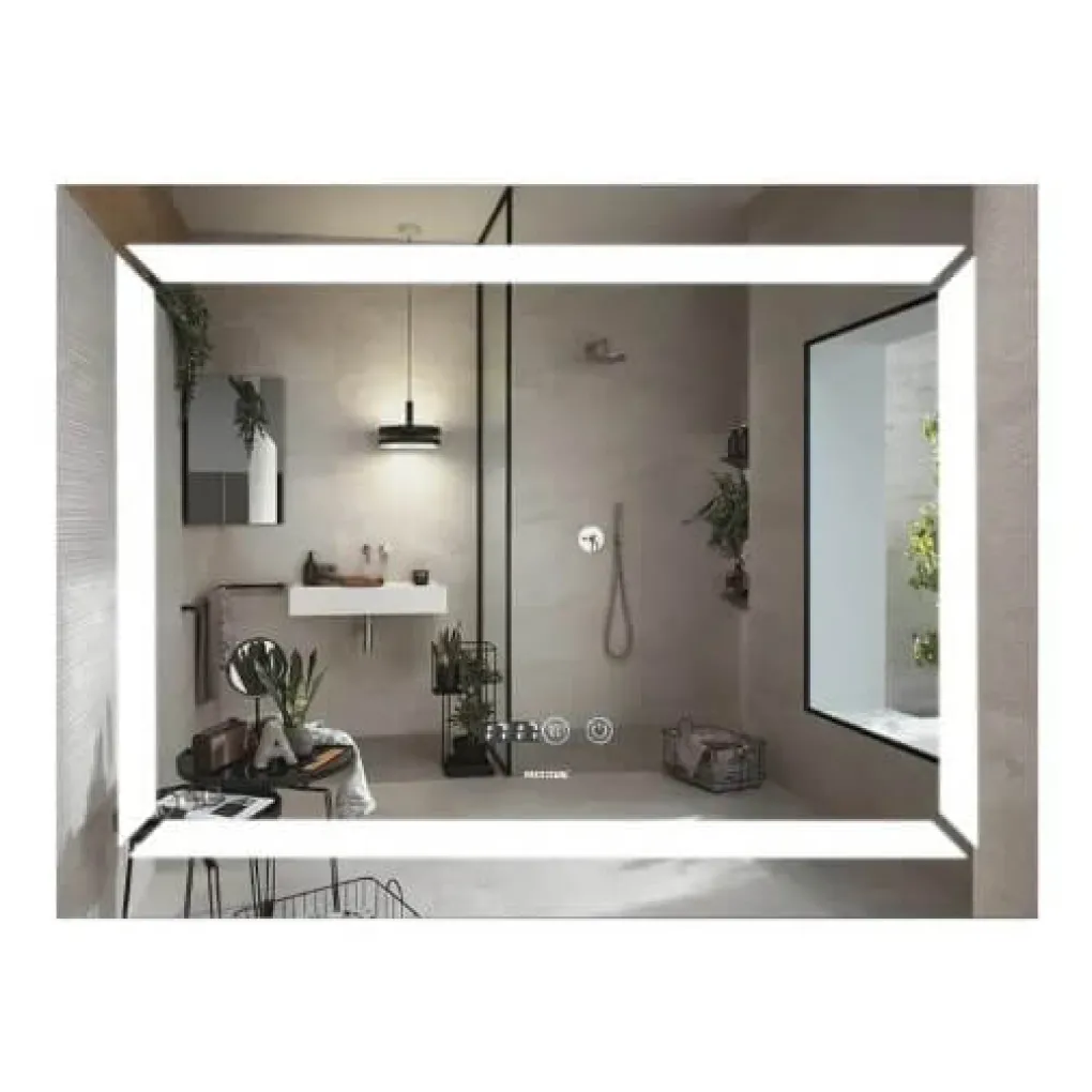 Дзеркало Mixxus Light MR01-90x70 LED-підсвічування, антизапотівання, годинник (MI5999)- Фото 1