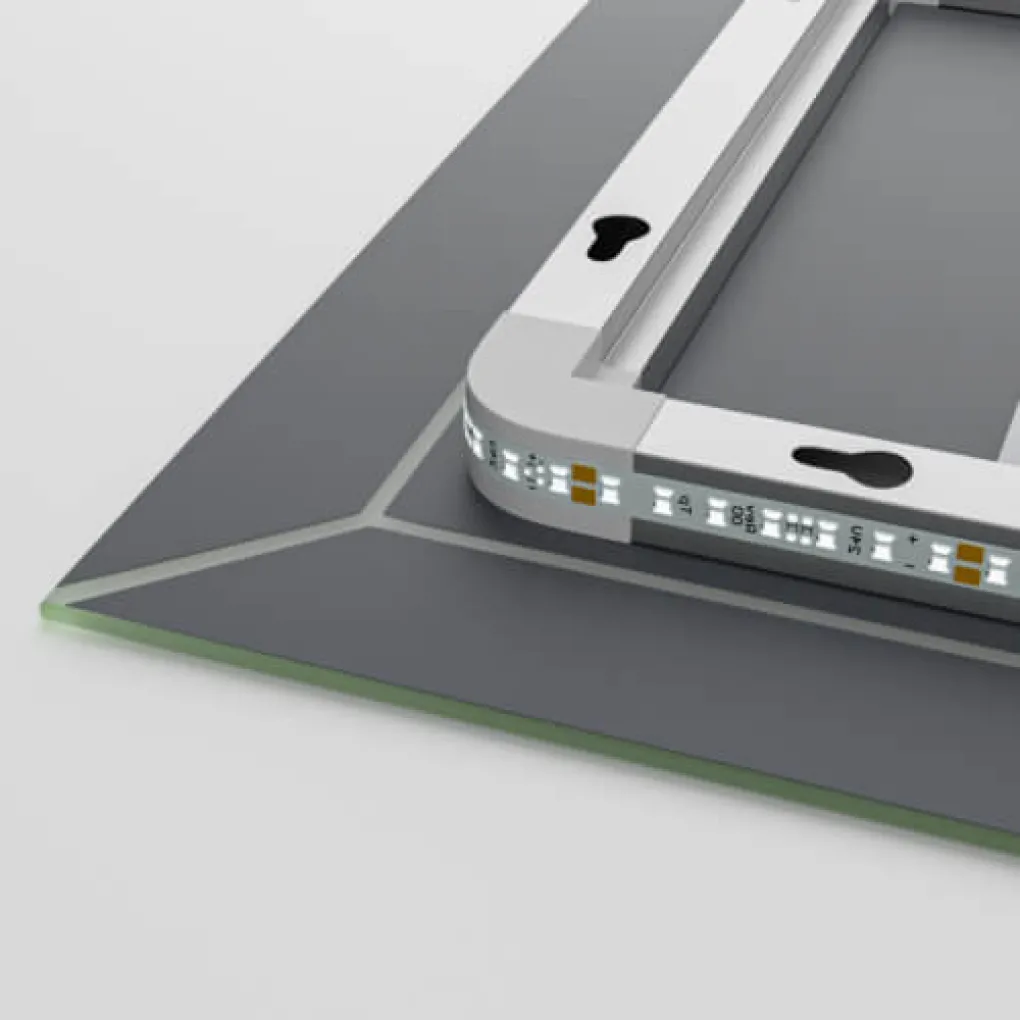Дзеркало Mixxus Premium Cubic MR14-80x60-Reverse LED Touch, Anti-fog, димер (MP6648)- Фото 2