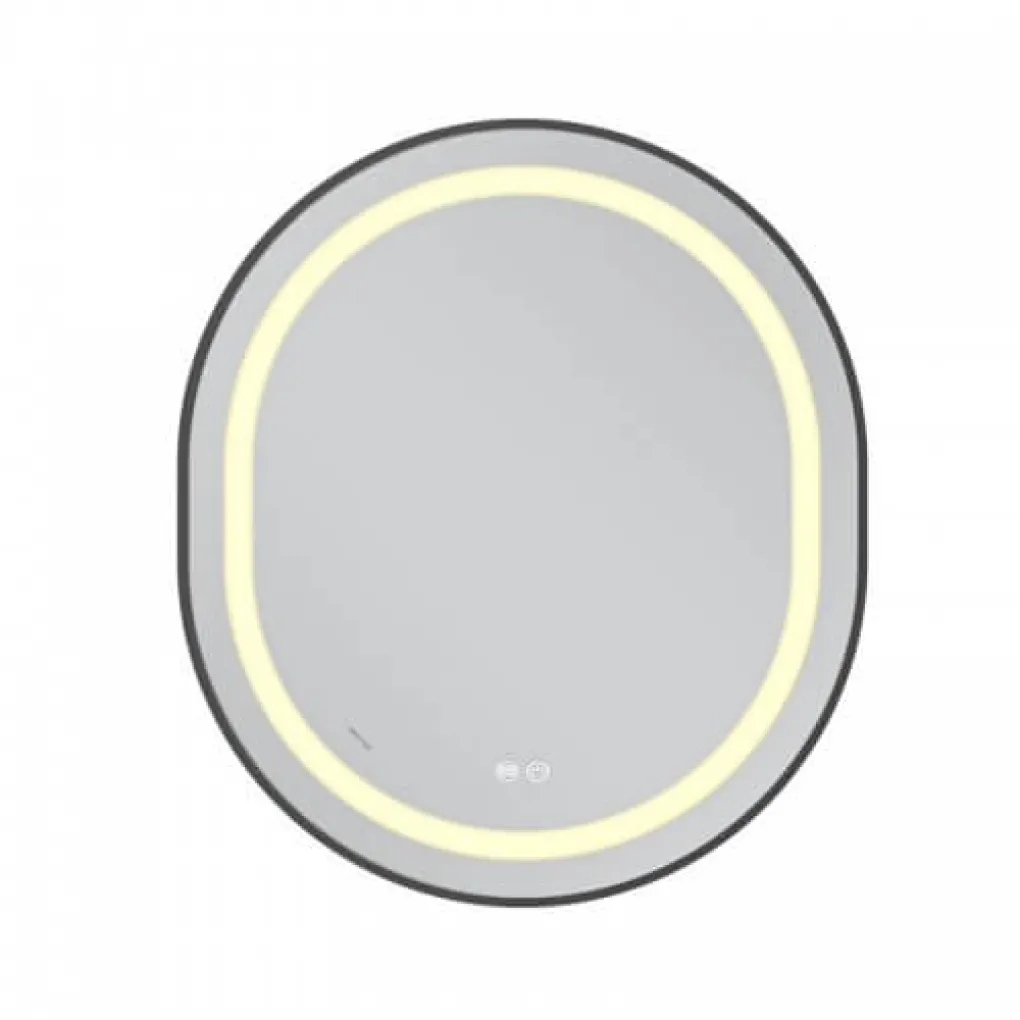 Зеркало Mixxus Premium Ellipse MV05-80x70-Reverse Black LED Touch, Anti-fog, димер (MP6646)- Фото 2