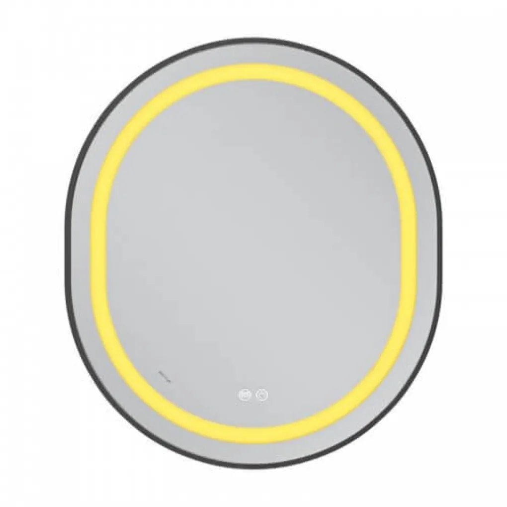 Зеркало Mixxus Premium Ellipse MV05-80x70-Reverse Black LED Touch, Anti-fog, димер (MP6646)- Фото 3