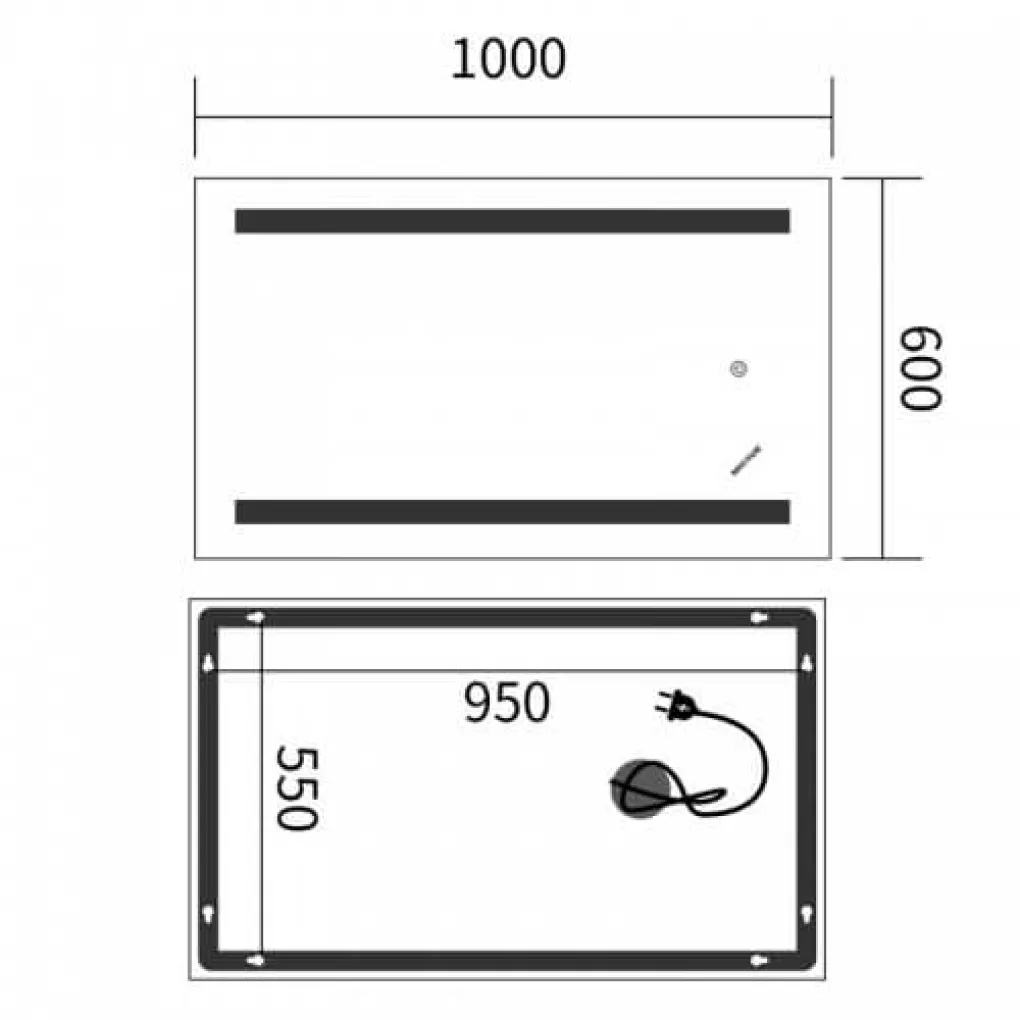 Зеркало Mixxus Premium Lines MR17-100x60-Reverse LED Touch, Anti-fog, димер (MP6625)- Фото 3
