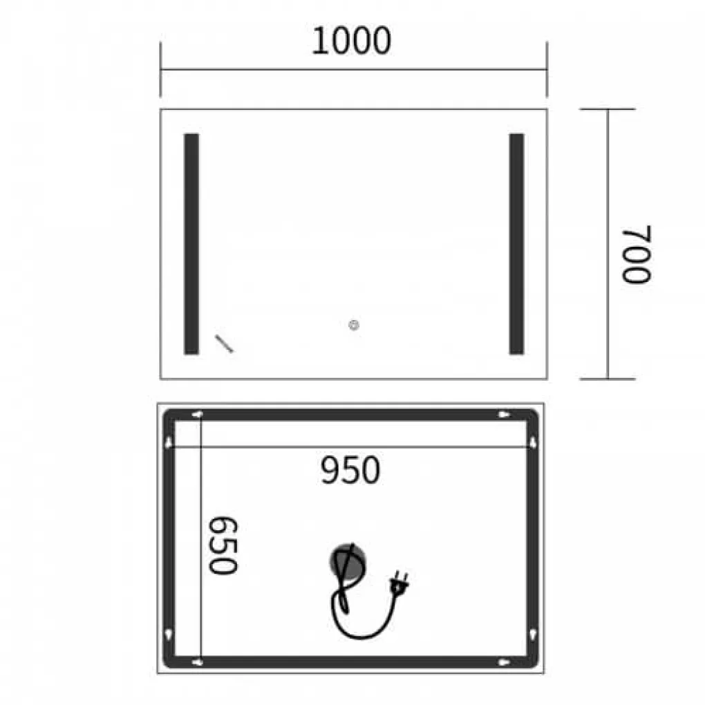 Дзеркало Mixxus Premium Lines MR18-100x70-Reverse LED Touch, Anti-fog, димер (MP6627)- Фото 4