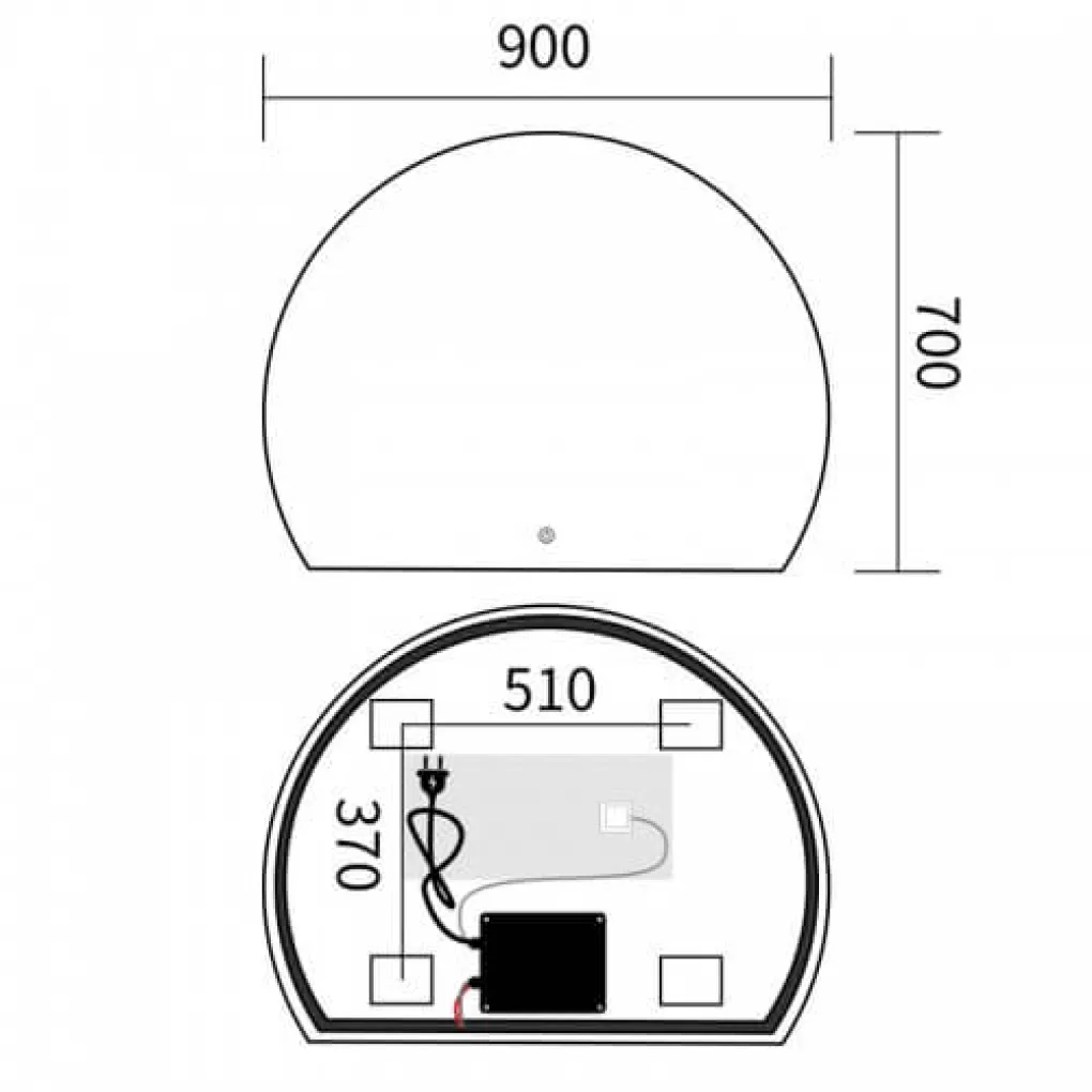 Дзеркало Mixxus Premium Topper MS01-90x70-Reverse LED Touch, Anti-fog, димер (MP6632)- Фото 2