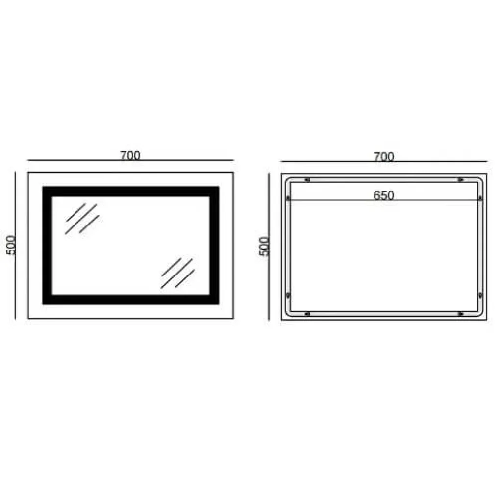 Дзеркало Mixxus Style MR03-70x50 LED-підсвічування, антизапотівання, годинник (MI6006)- Фото 4