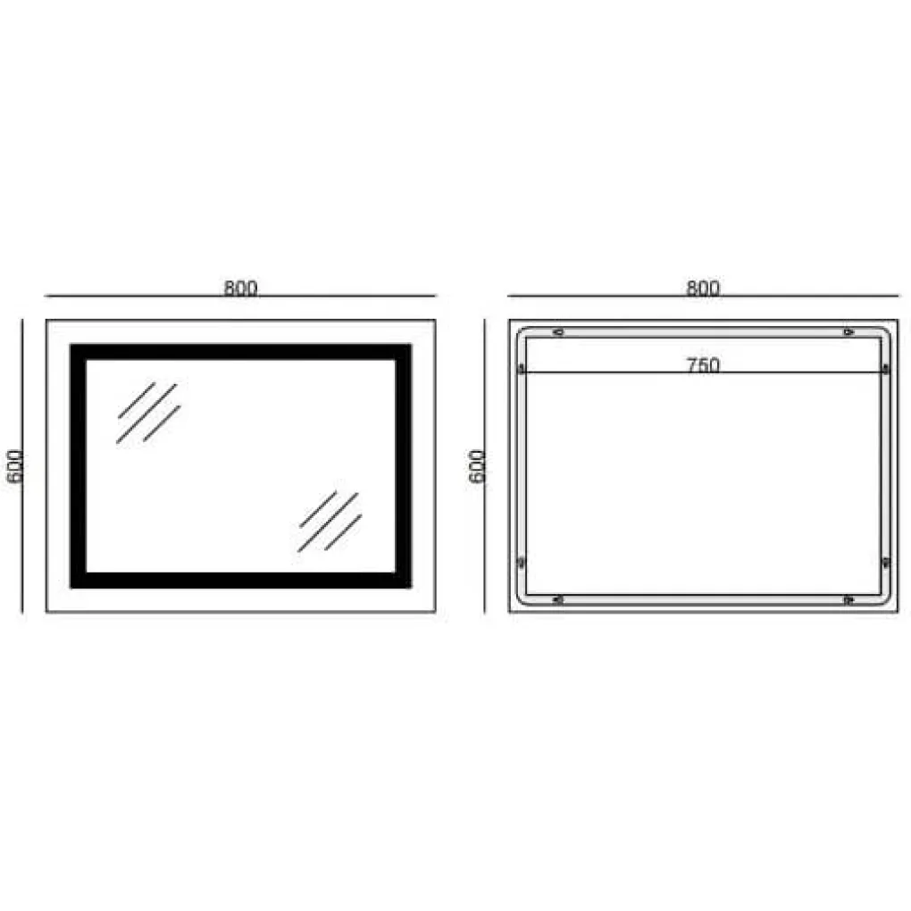 Зеркало Mixxus Style MR03-80x60 LED-подсветка, антизапотевка, часы (MI6005)- Фото 2