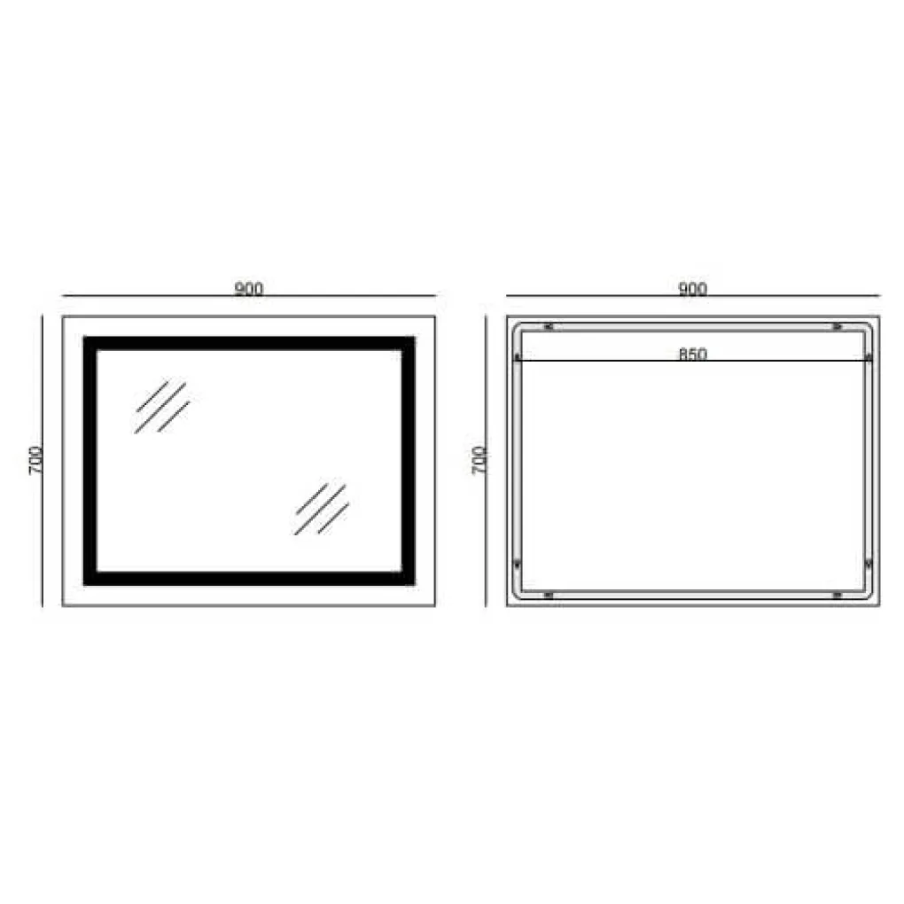Дзеркало Mixxus Style MR13-90x70-Reverse LED Touch, Anti-fog, димер, рег. яскравості (MI6667)- Фото 3