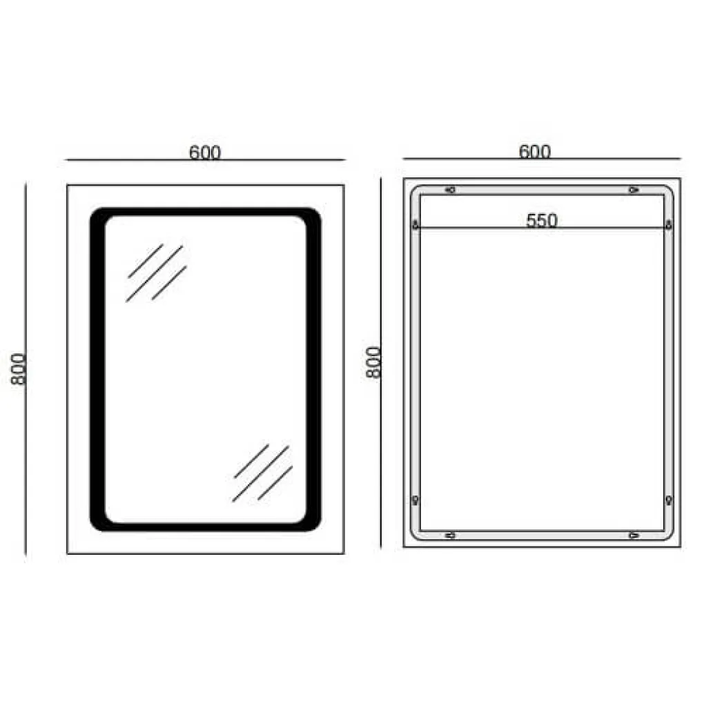 Дзеркало Mixxus Twee MR09-80x60-Reverse LED Touch, Anti-fog, димер, рег. яскравості (MI6660)- Фото 3