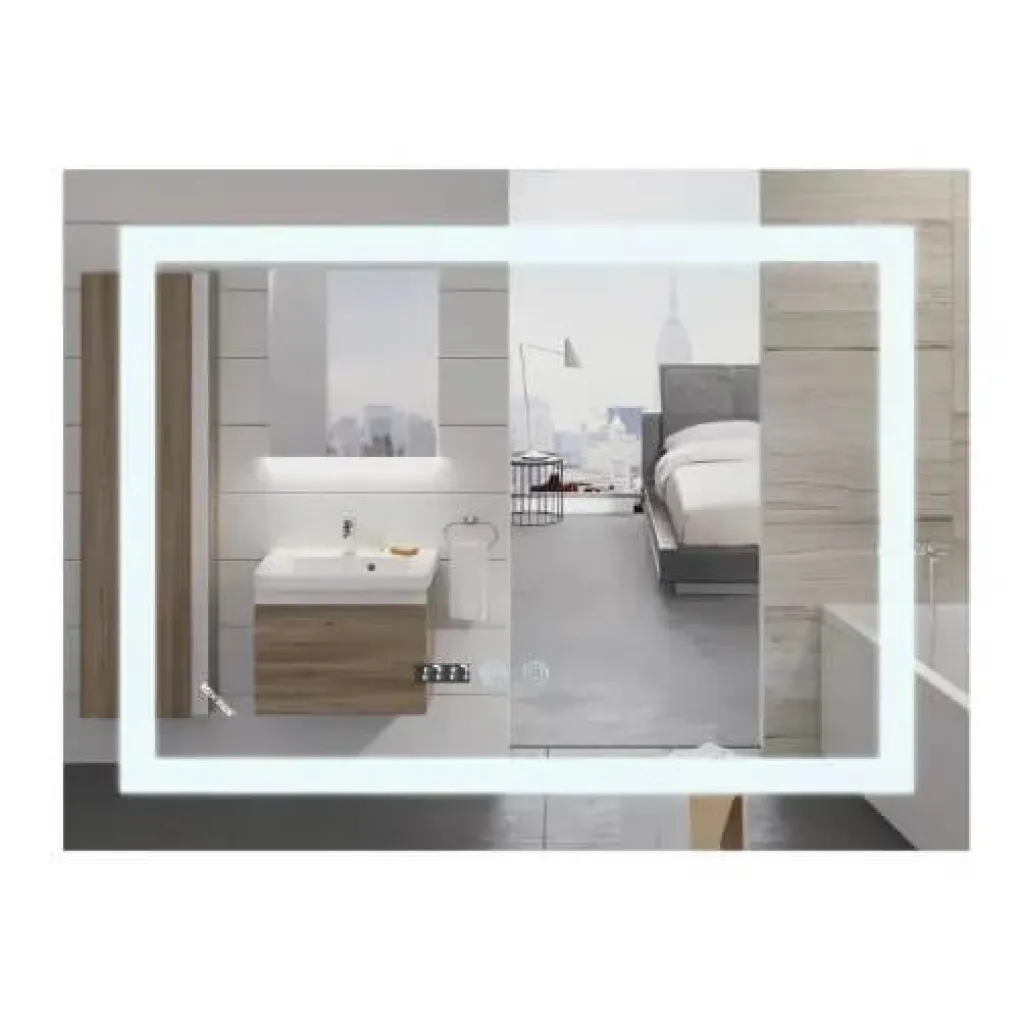 Зеркало Mixxus Warm MR02-100x60 LED-подсветка, антизапотевка, часы (MI6003)- Фото 1