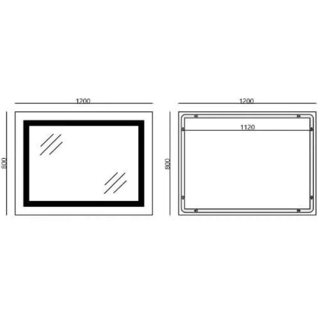Дзеркало Mixxus Warm MR02-120x80 LED-підсвічування, антизапотівання, годинник (MI6001)- Фото 4