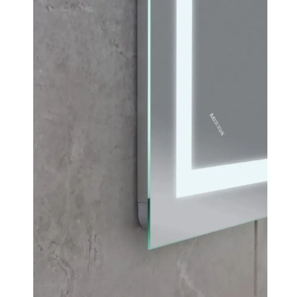 Зеркало Mixxus Warm MR02-70x50-CASE LED Touch, Anti-fog, димер, рег. яркости, часы (MI6669)- Фото 2