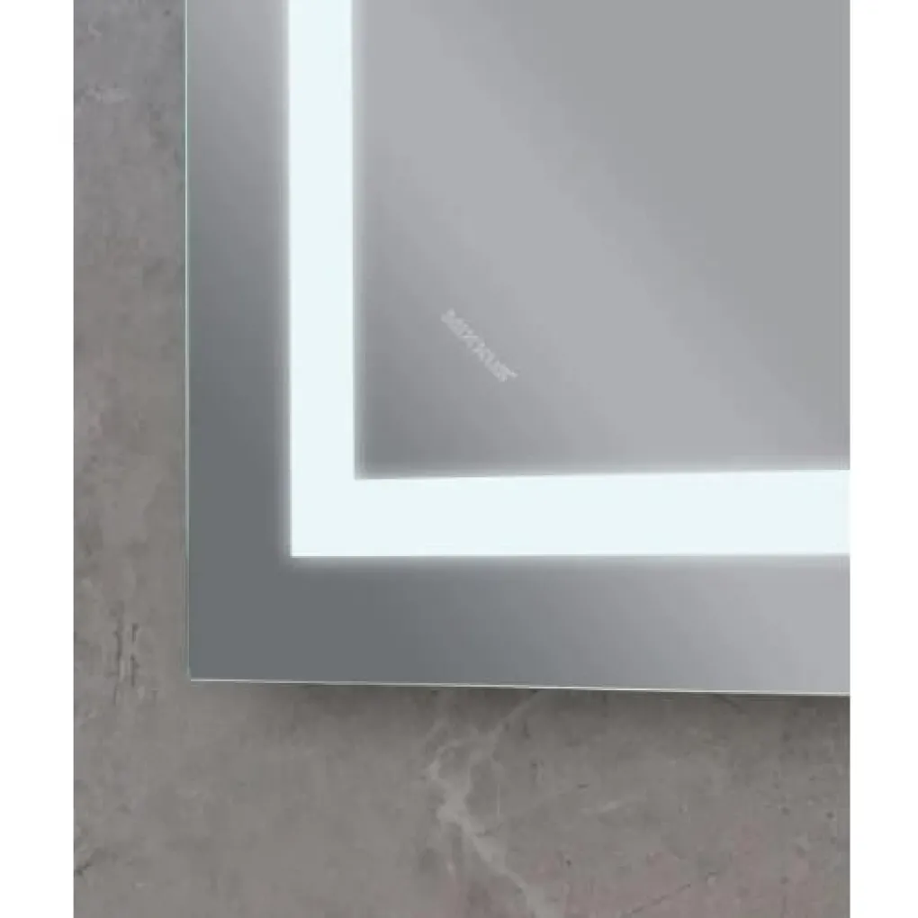 Зеркало Mixxus Warm MR02-70x50-CASE LED Touch, Anti-fog, димер, рег. яркости, часы (MI6669)- Фото 3