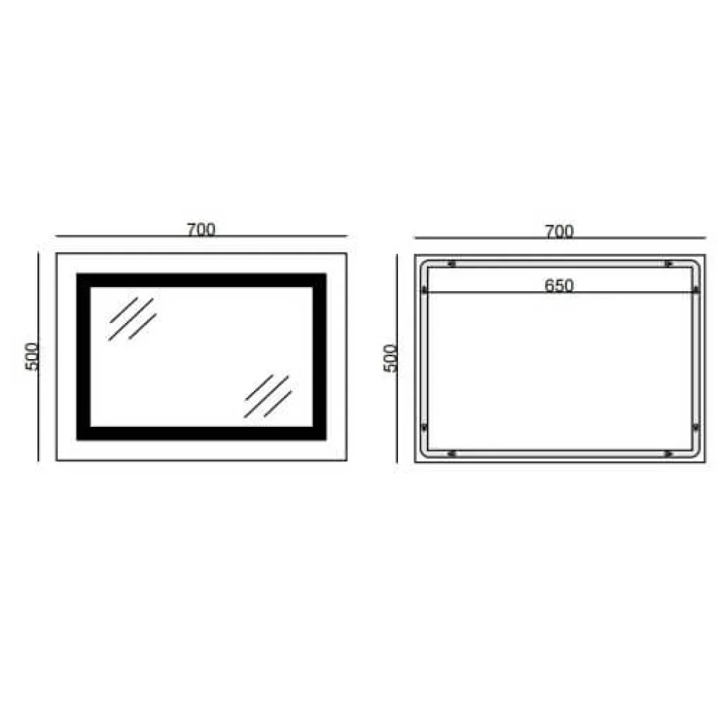Зеркало Mixxus Warm MR12-70x50-Reverse LED Touch, Anti-fog, димер, рег. яркости (MI6670)- Фото 3