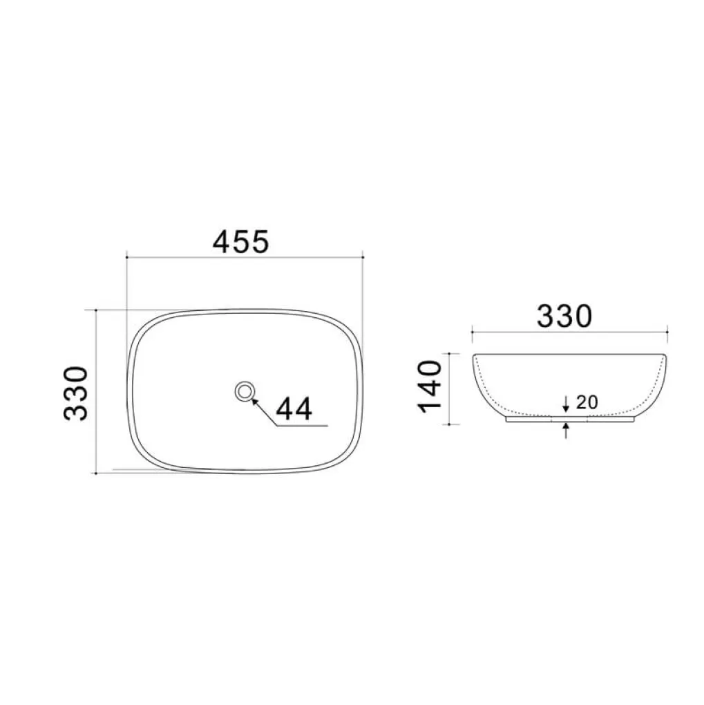 Раковина накладная Mixxus Premium Diverse-0116 Gray 455x330x135 мм (MP6651)- Фото 3