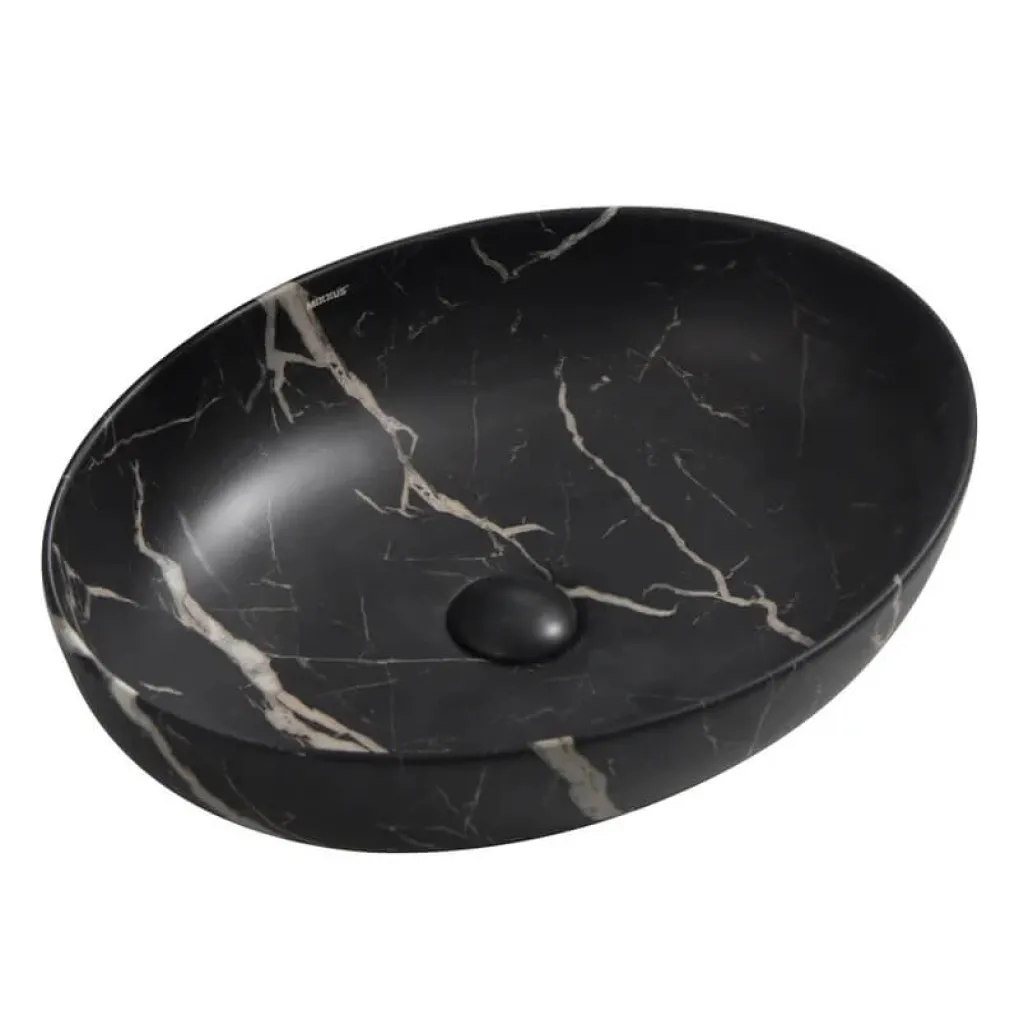 Раковина накладная Mixxus Premium Ellipse-0102 Marble 515х400х130 мм (MP6552)- Фото 1