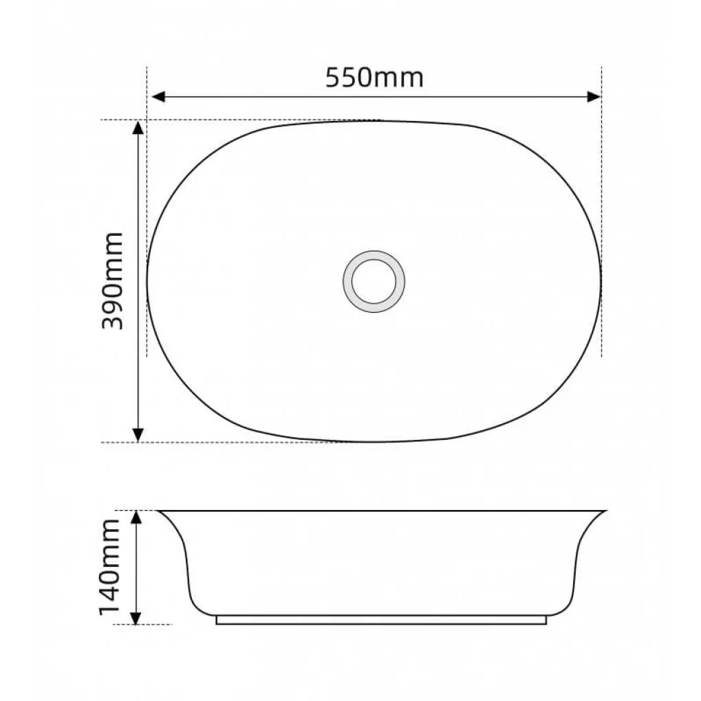 Раковина накладная Mixxus Premium Ellipse-0103 550х390х140 мм (MP6553)- Фото 4
