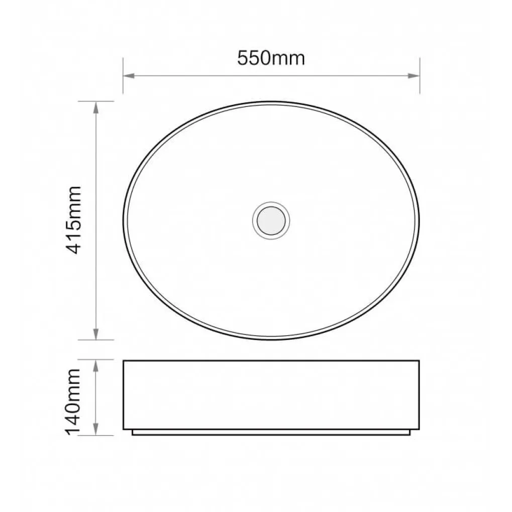 Раковина накладная Mixxus Premium Ellipse-0104 Marble 550х415х140 мм (MP6554)- Фото 2
