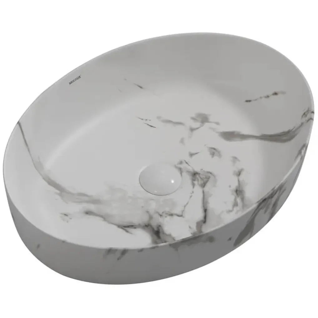 Раковина накладная Mixxus Premium Ellipse-0104 Marble 550х415х140 мм (MP6554)- Фото 1