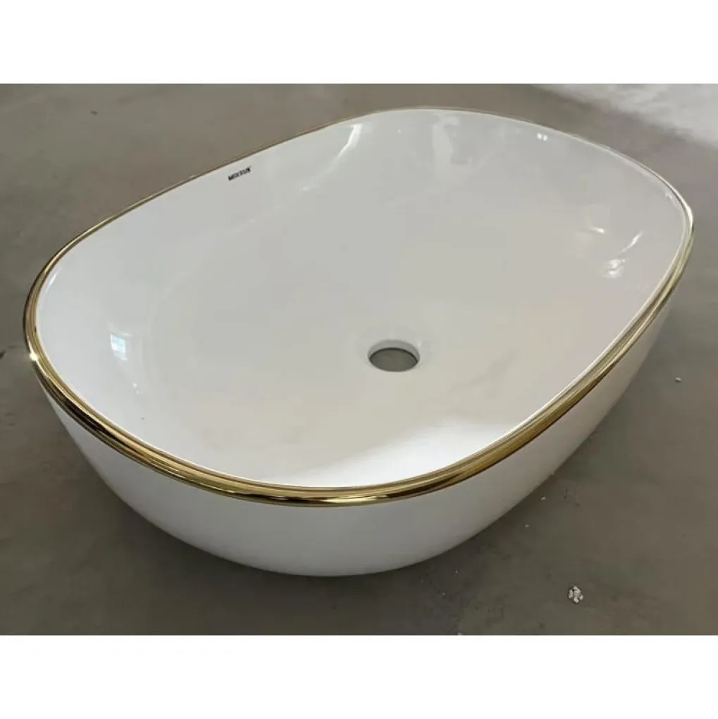 Раковина накладная Mixxus Premium Ellipse-0105 Edge GOLD 600х400х150 мм (MP6564)- Фото 3