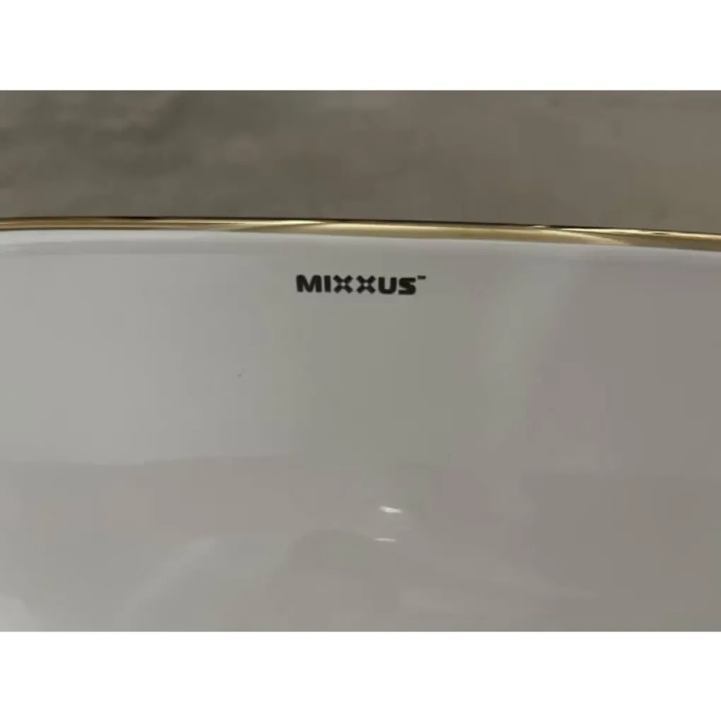 Раковина накладная Mixxus Premium Ellipse-0105 Edge GOLD 600х400х150 мм (MP6564)- Фото 4