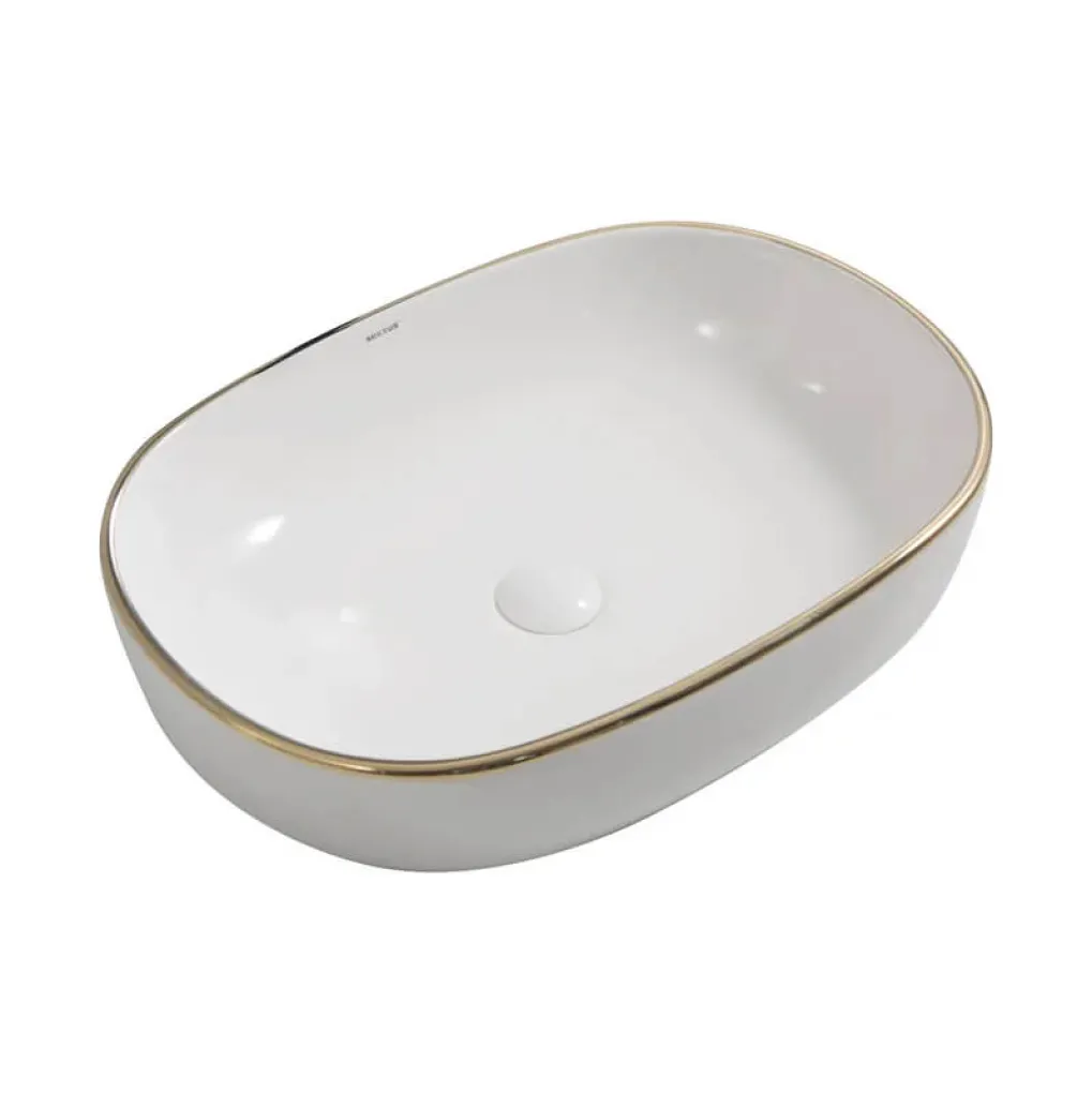 Раковина накладная Mixxus Premium Ellipse-0105 Edge GOLD 600х400х150 мм (MP6564)- Фото 1
